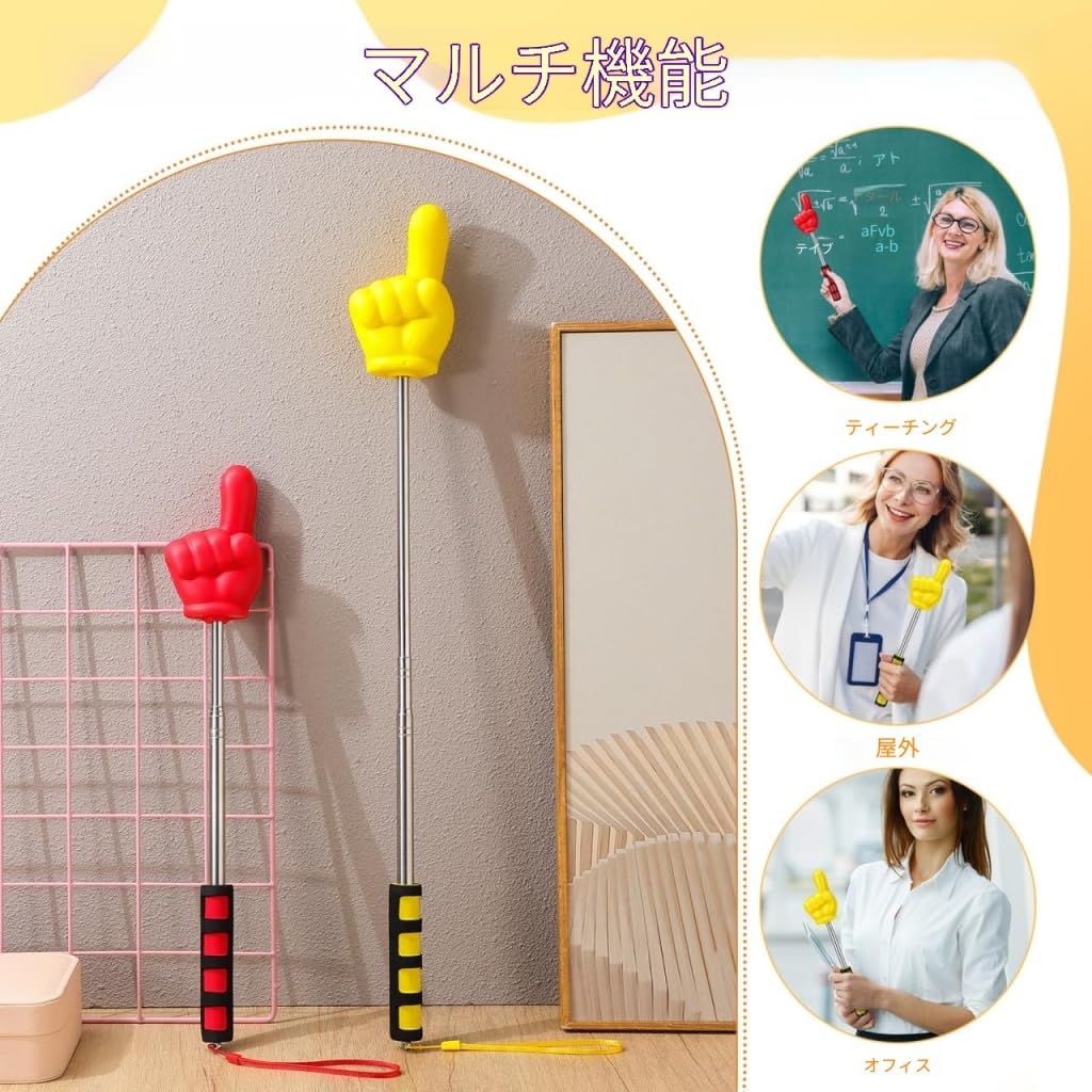 Lurrose Pointing Stick, Extendable, with Soft Handle, Easy to Grip, Suitable for Presentations, Classes, Training Sessions, and Meetings, Lightweight,