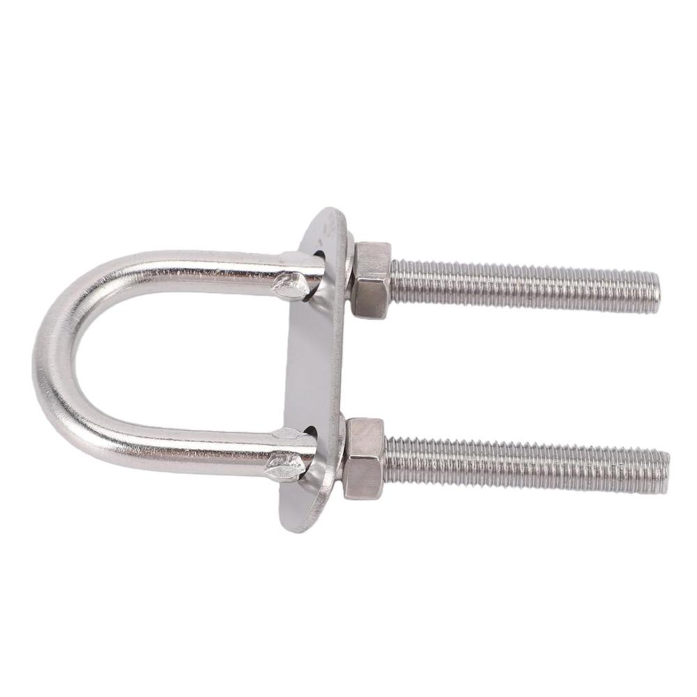 4pcs With Nut Plate Washe Round U Bolts Durable Steel U Bolts Strong Boat U Bolt  For Boat
