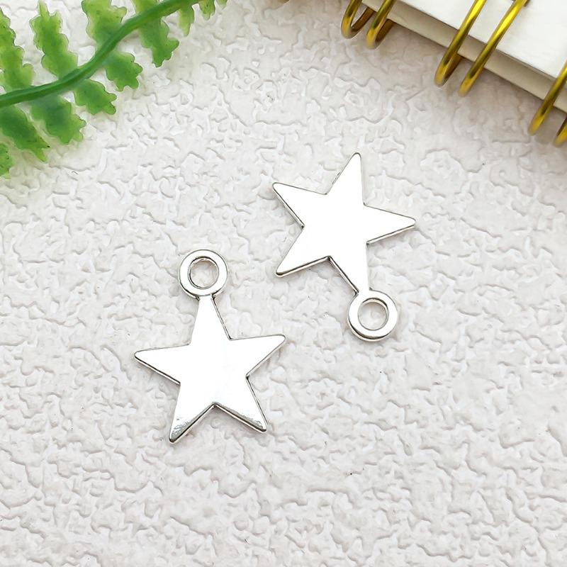 

300pcs Charms Star Handmade Craft Pendant Making Fit Vintage Tibetan Silver Color DIY for Bracelet Necklace серебряный