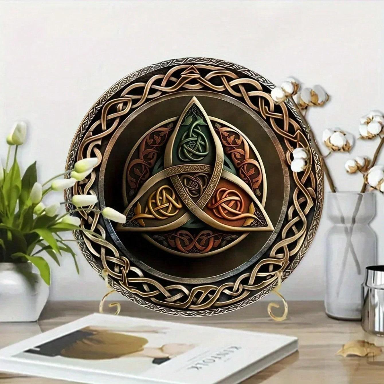

Celtic Triskelion Metal Wall Art 8x8 Inch Aluminum Outdoor Garden Decor разноцветный