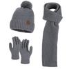 3Pcs/Set Warm Winter Hat Scarf Gloves Set Thicken Scarf Neck Warmer Suit  for Men Women
