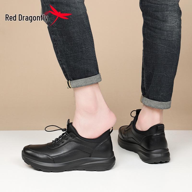 Red Dragonfly Men's Genuine Leather Anti-Slip Waterproof Casual Shoes