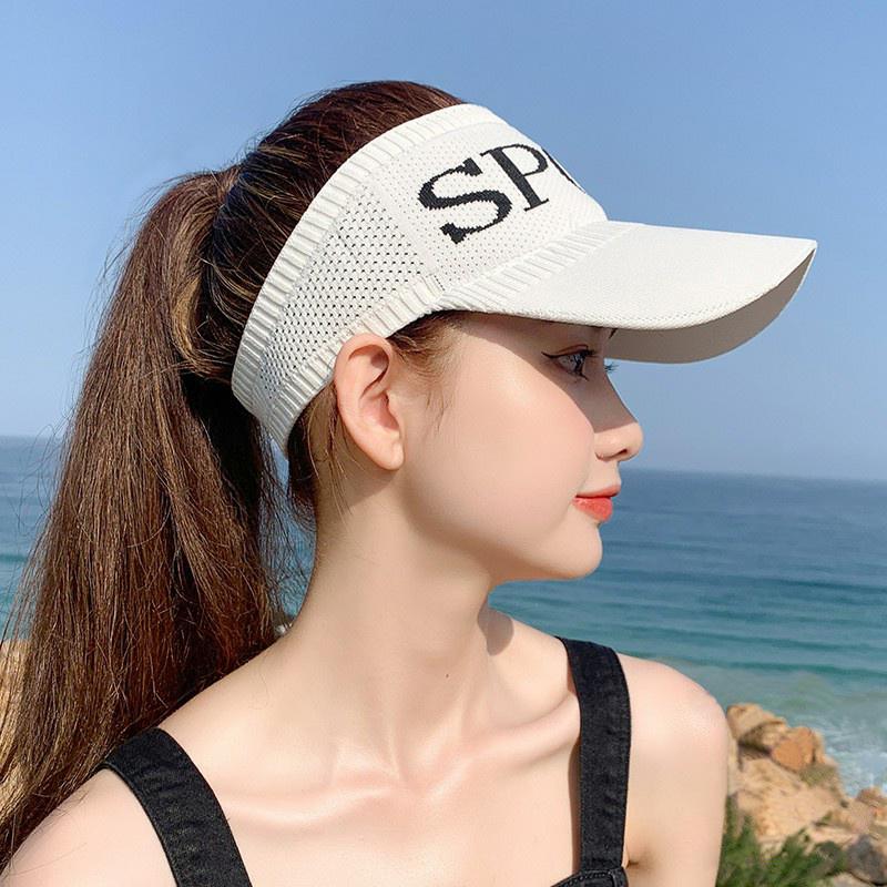 Women's Summer Sun Hat, Open Top Sunshade Pointed Hat for Outdoor Sports Golf, UV Protection Wide Brim Beach Hat