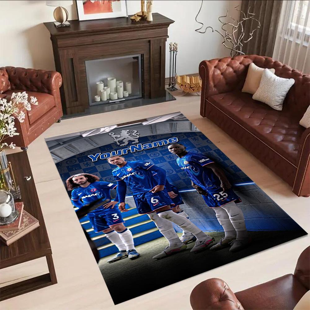Chelsea Personalized Text Floor Rug Office Rug Perfect for Game Room Kitchen Entryway Bedrooms Anti-slip Rug Decorate Offices