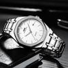 Men's Quartz Business Watch with Luminous Hands, Calendar, DayDate Display, Round Octagonal Bezel, 40mm Diameter, Stainless Steel, Made In Japan