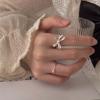 Set di Anelli Delicati a Fiocco con Anelli Aperti Rotondi Chic Accessorio Grazioso