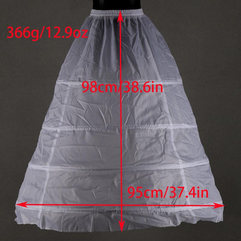 Adjustable Three-Ring Bridal Petticoat Crinoline Slip for European & American Wedding Dresses