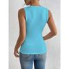 Damen Europäischer Stil 3D Blumen Dekoration Einfarbig Ärmellos Crop Tanktop