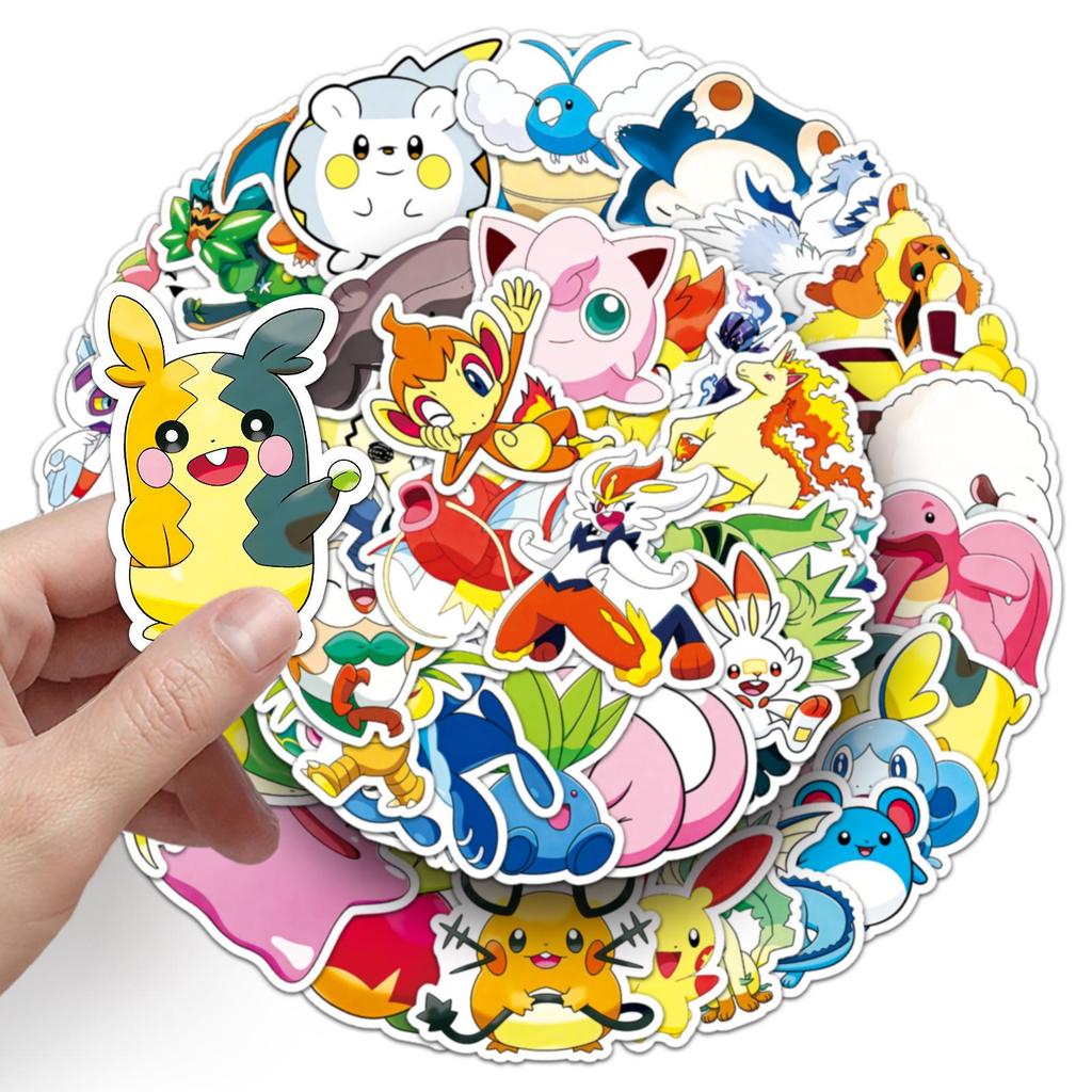 50 Cute Pokemon Q Version Anime Stickers - Planner, Suitcase, Computer Decor, DIY Drip Glue Stickers