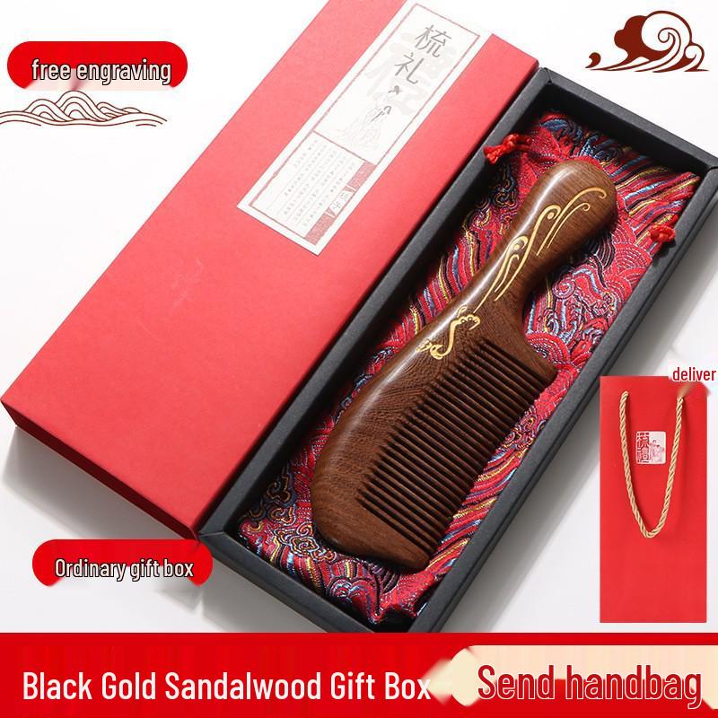 

Роскошный черно-золотой гребень из сандалового дерева с дизайном феникса – подарочная коробка премиум-класса, идеально подходит для Дня медсестры