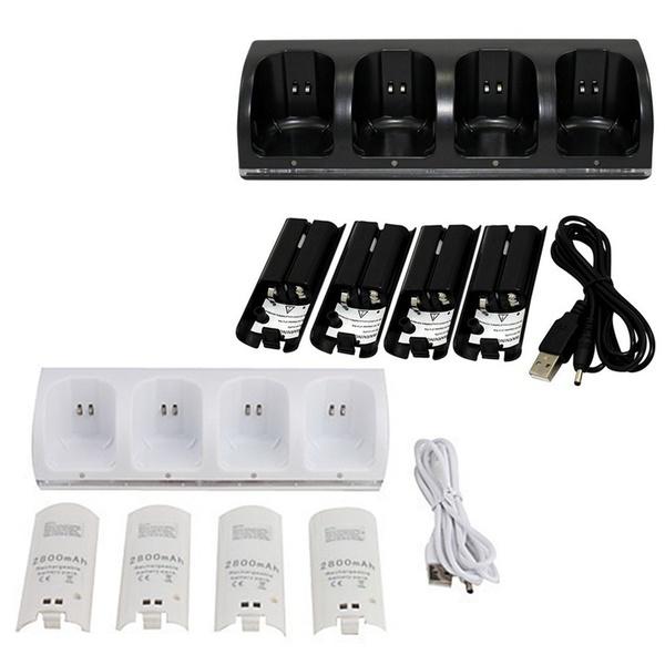 For Wii Remotion Controller 2/4Pcs Rechargeable Batteries & Charger Dock Station