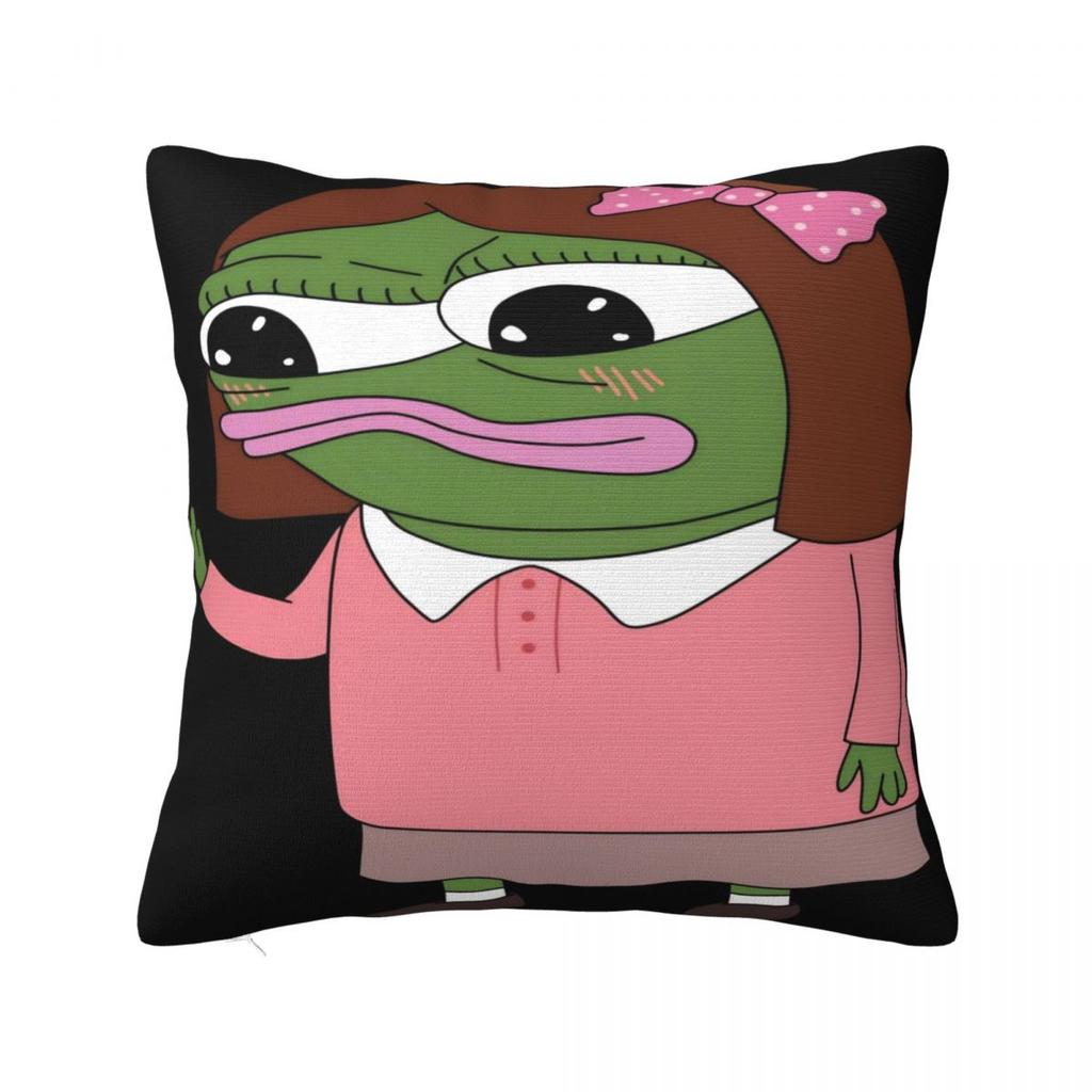 Sad P-Pepe Frog Meme Pillow Case Vintage Pillow Cover Soft Custom Diy Cushion Cover Pillowcases For Living Room Chair
