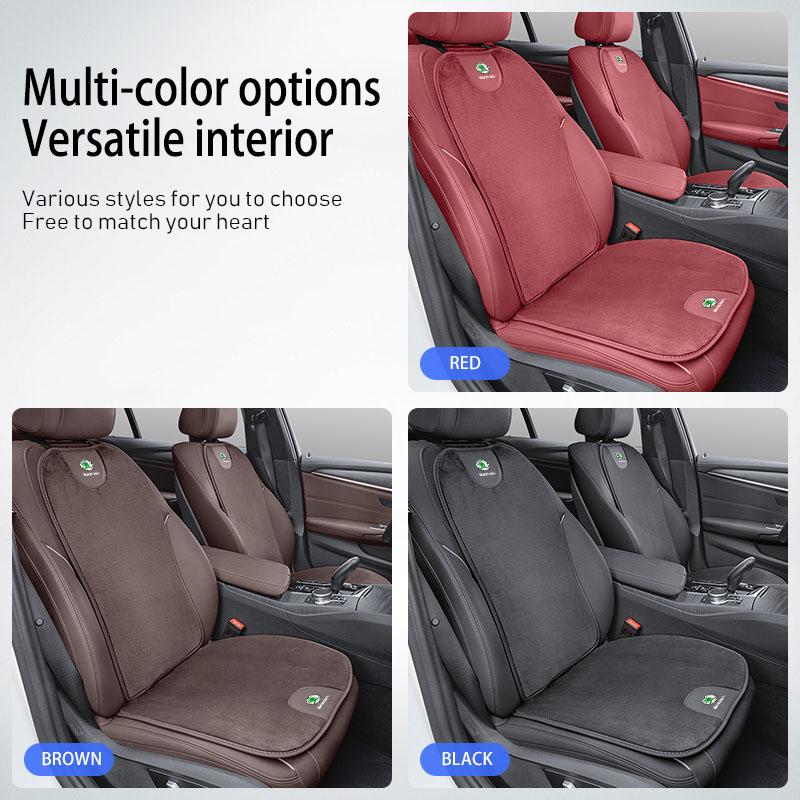 Car Seat Cover Backrest Pad Cushion Plush Interior Accessories For Skoda Octavia Superb Rapid Kodiaq Karoq Fabia Kamiq Enyaq RS
