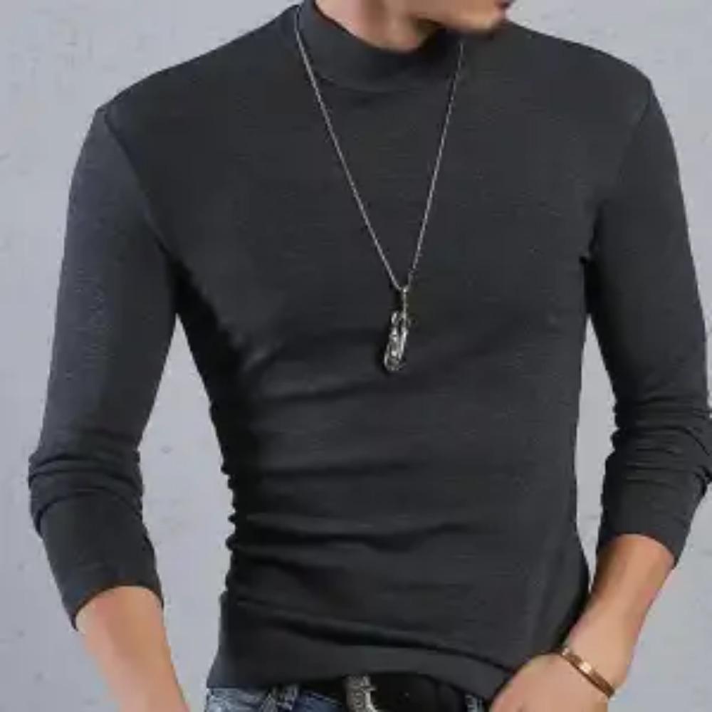 Handsome Spring Autumn Thin Round Neck T-Shirts Simplicity Solid Color Pullovers Fashion Man Casual Classic Men's Clothing 2023