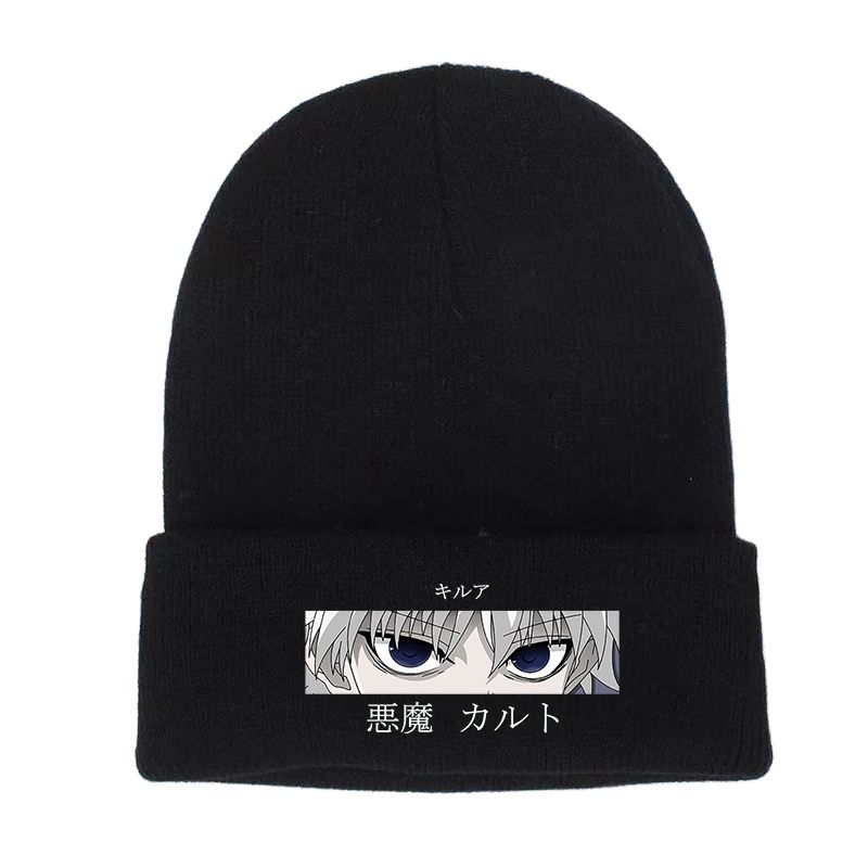 

2021 Hunter X Hunter Hat Вышитая зимняя шапка Хлопчатобумажная трикотажная шапка Черепа Шапки-бини Аниме Япония Открытый спортивный чепчик горро