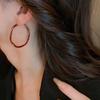 Silver needle dripping oil Ankola red pigment ring earrings niche exaggerated stud earrings high-end light luxury earrings