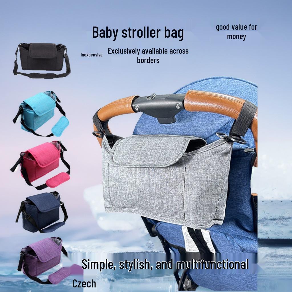 Multifunctional Stroller Hanging Bag - Large Capacity Baby Bottle & Cup Storage, Single Shoulder Mummy Bag