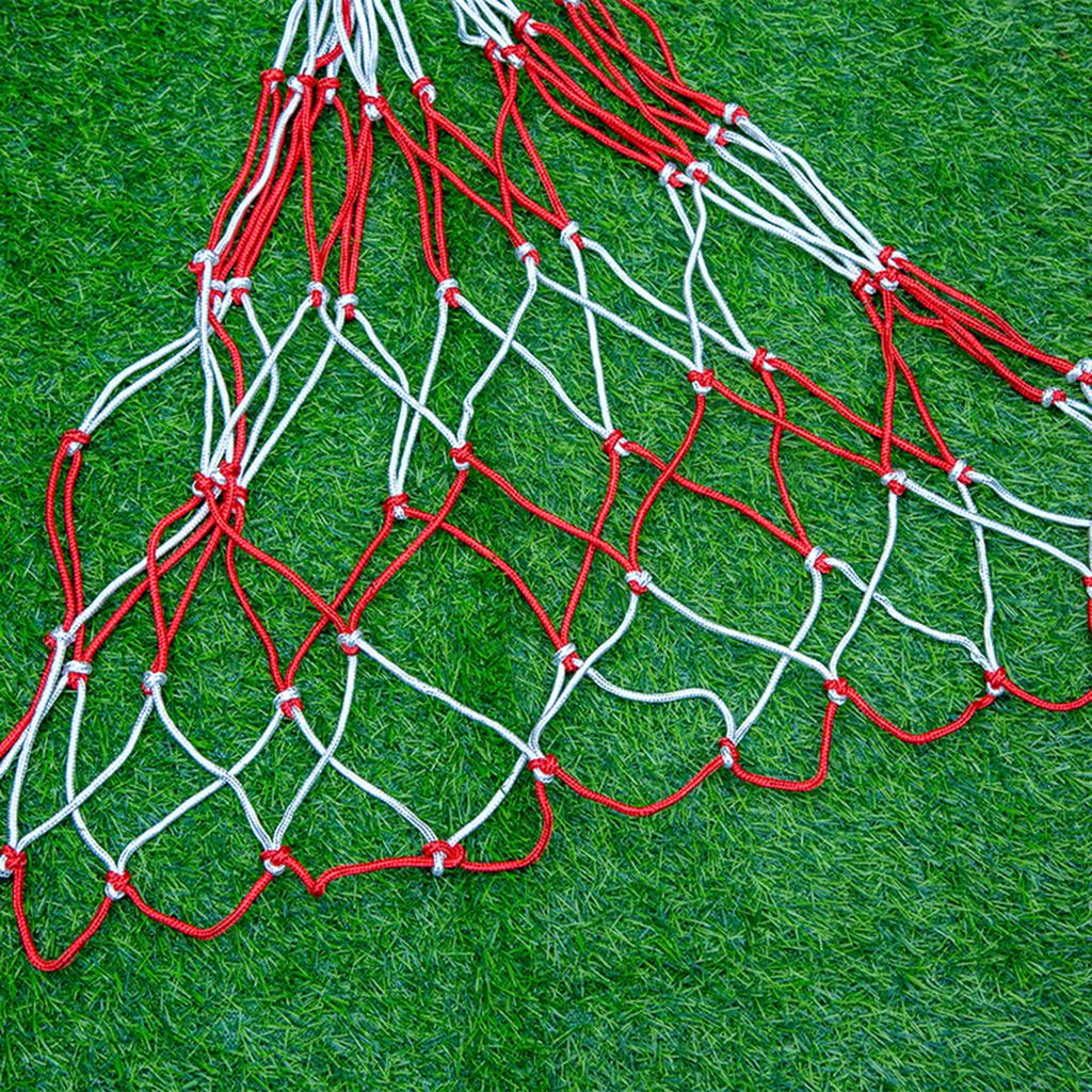 Praktická pohodlná přenosná taška na basketbalovou síť v červené bílé barvě Sportovní taška na míče s velkou kapacitou