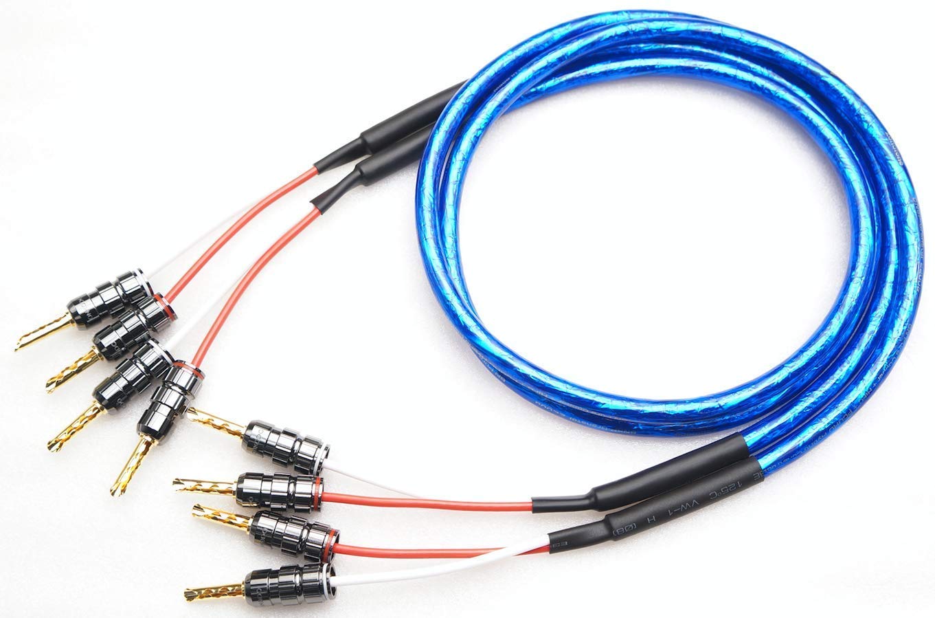 

ZONOTONE 2 Pair Beryllium Copper Gold Plated Banana Plug Speaker Cable 1m 6NSP-Granster 2200