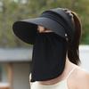 With Face Cover Sun Visor Hats Empty Top Sun Hat Outdoor Peaked Cap  Summer