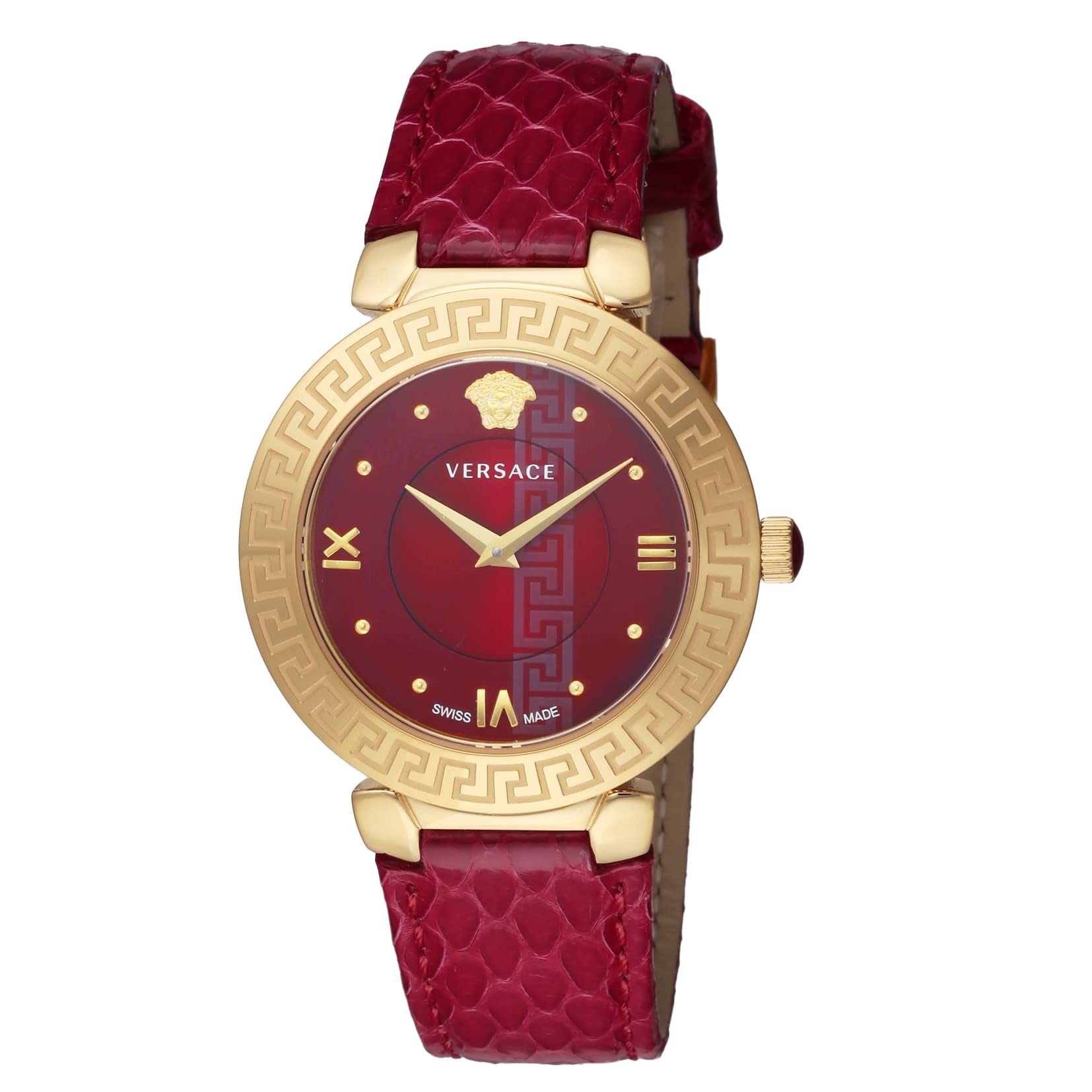 

Watch DAPHNIS Gold Dial Stainless Steel Sapphire Glass Quartz 35MM Swiss Watch V16080017 Red [Versace] Women s [Item] золотий