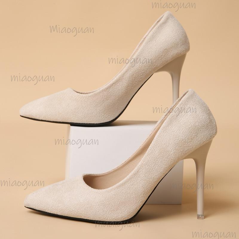 Damskor med Hög Klack Storlek 34-43 Spetsig Tå Sexiga Klänningspumps Stilettkontroll Kontorsfest Skor för Kvinnor Eleganta Klassiska Svarta Mode