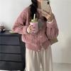Retro Soft Waxy Twist Sweater Jacket Women's Round Neck Loose Outer Wear Autumn and Winter Versatile Gentle Wind Knitted Cardigan