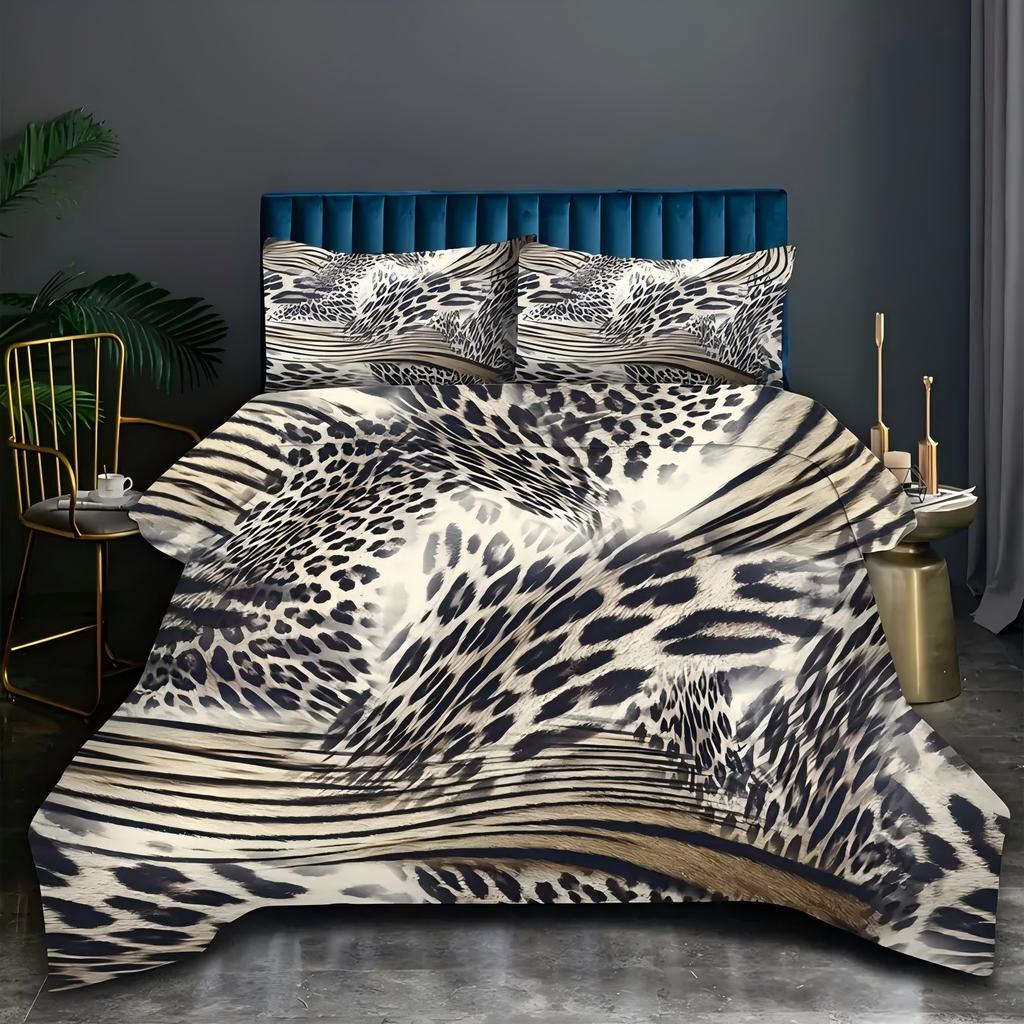 Fashion Leopard Print Pattern 3D Printed Quilt Cover Home Textile Soft Comfortable Duvet Cover Pillowcase Modern Art Bedding Set