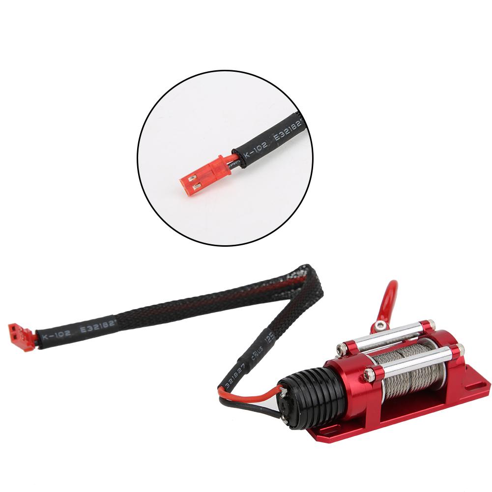 Metal Electric Winch Parts Accessory with Switch Remote Control Panel for 1 10 RC Crawler Climbing CarRed