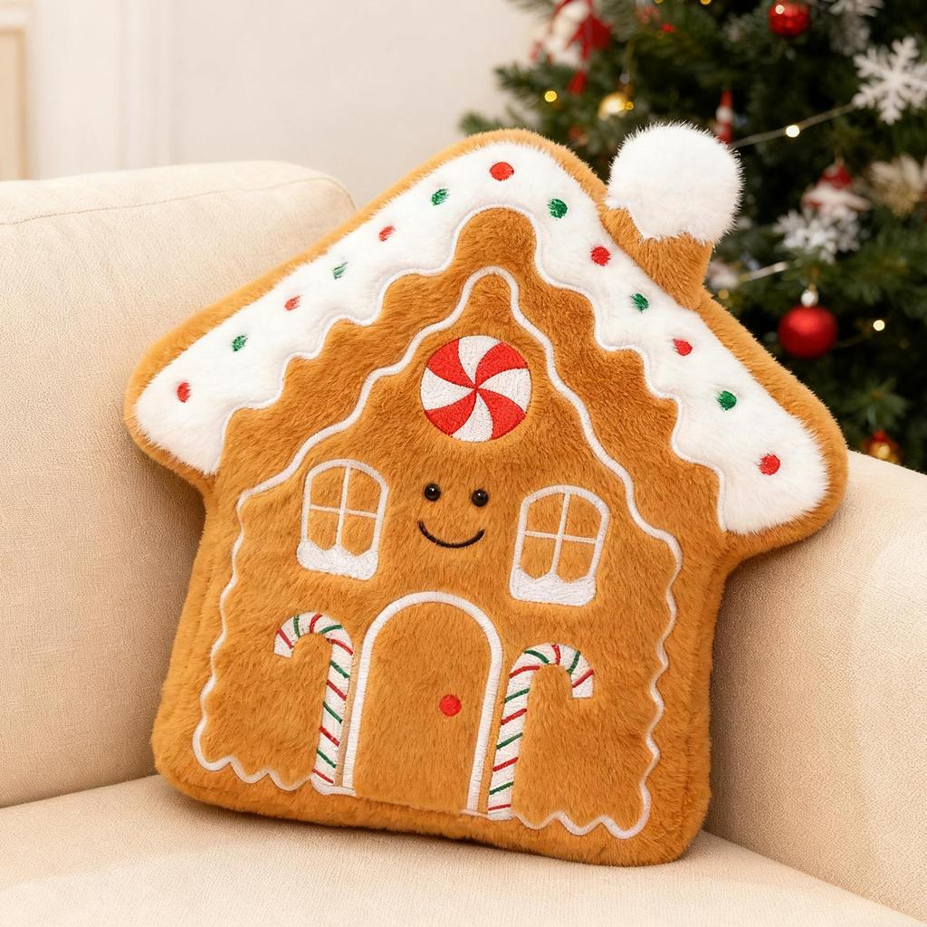 Christmas Pillows for Couch Skin-Friendly Plush Cushion Comfortable Christmas Tree Pillow for Sofa Bedroom Dorm Apartment Den