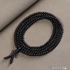 Green Sandalwood 4mm Multi-Turn Buddhist Beads Bracelet for Men & Women, Purple Light Rosary Jewelry