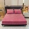 Warm Plush Fitted Sheet Elastic Mattress Cover Velvet Bed Cover Full Set Winter Soft Family Double Bed Bedding 120/150/180x200cm