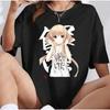 2026 New If You Work You Lose  Anzu Futaba Version Tshirt  Kawaii Anime Funny Cartoon Otaku Unisex Black Tshirt