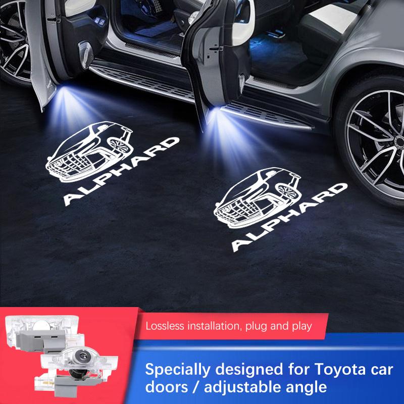 

LED Car Door Logo Light For TOYOTA Alphard 2011-2024 Vellfire 20/30 Series GR Projector Logo Ghost Shadow Lamps Car Accessories 2PCS