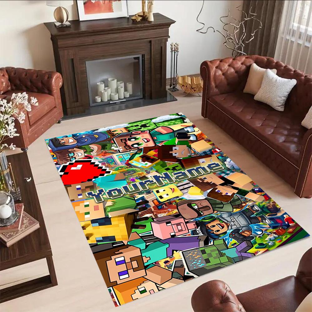 Minecraft 16 Personalized Name Floor Mat Perfect for Outdoor Balcony Bedrooms Decorate room Antislip Carpet Office home decor