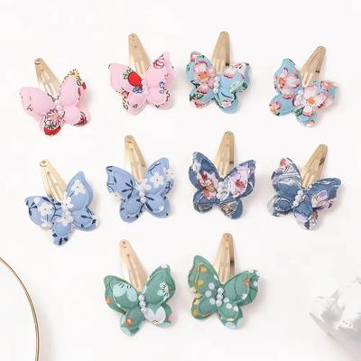 40 Style Butterfly Hair Clips Print Alloy Hairpin Simulated Pearl Bow Hair Clip Kids Hairbangs Diy Korean Accessories