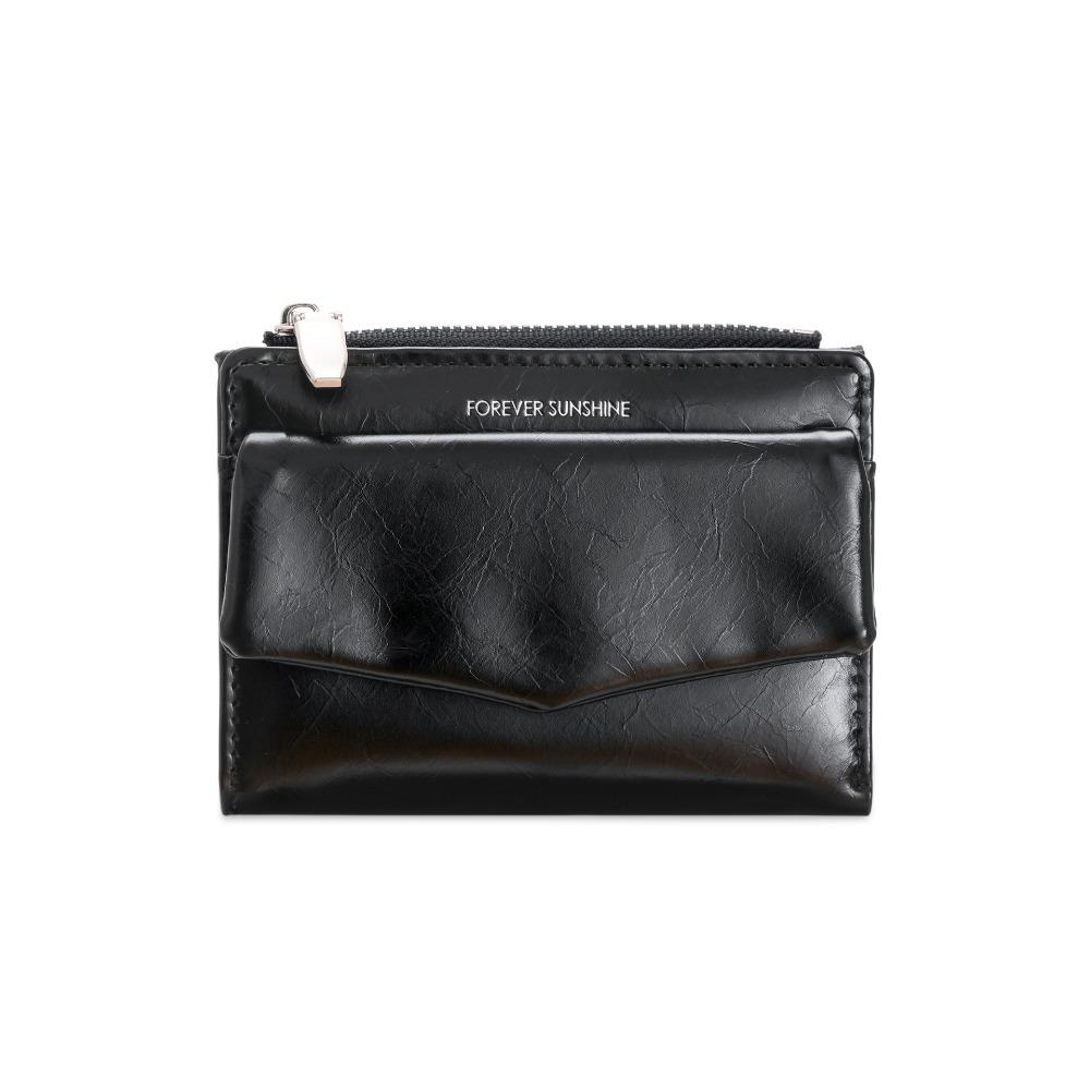 Modern Design Solid Color Short Wallet Ultra Thin PU Coin Purse Multi Slot Card Holder Women
