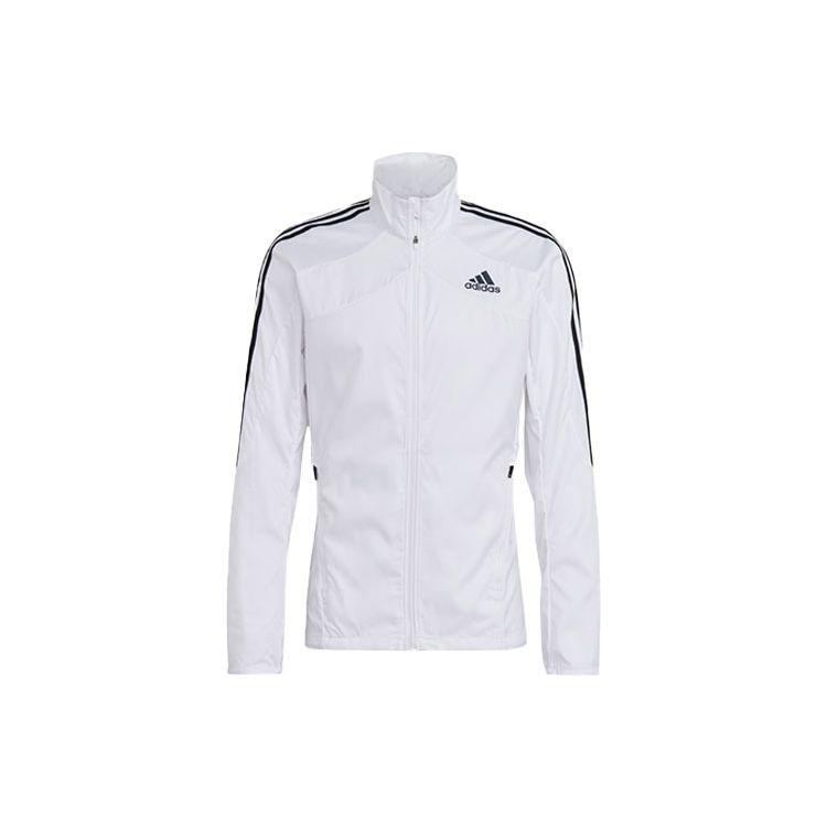 adidas Men s Marathon 3-Stripes Running Jacket White GK6111 XXL