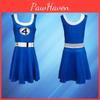Fantastic Four Invisible Woman Costume For Halloween Cosplay With Milk Silk Fabric For Teens
