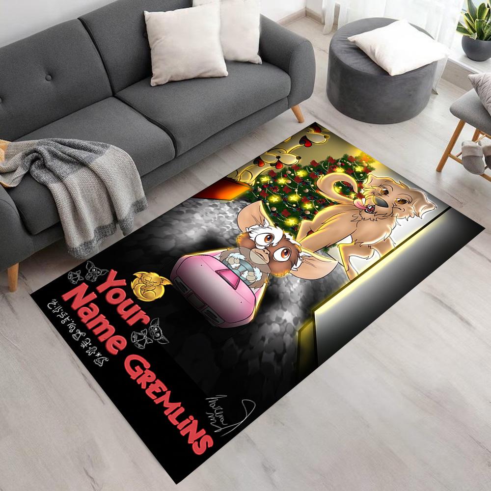 Gremlins Customize Your Name Area Rug Suitable for Hallway Dormitory Playrooms Balcony Antislip Carpet Decorate Offices Wedding Party Gift