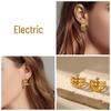 Elegant C-Shaped Hollow Round Stainless Steel Stud Earrings - Trendy, Versatile, and Unique High-End Ear Jewelry
