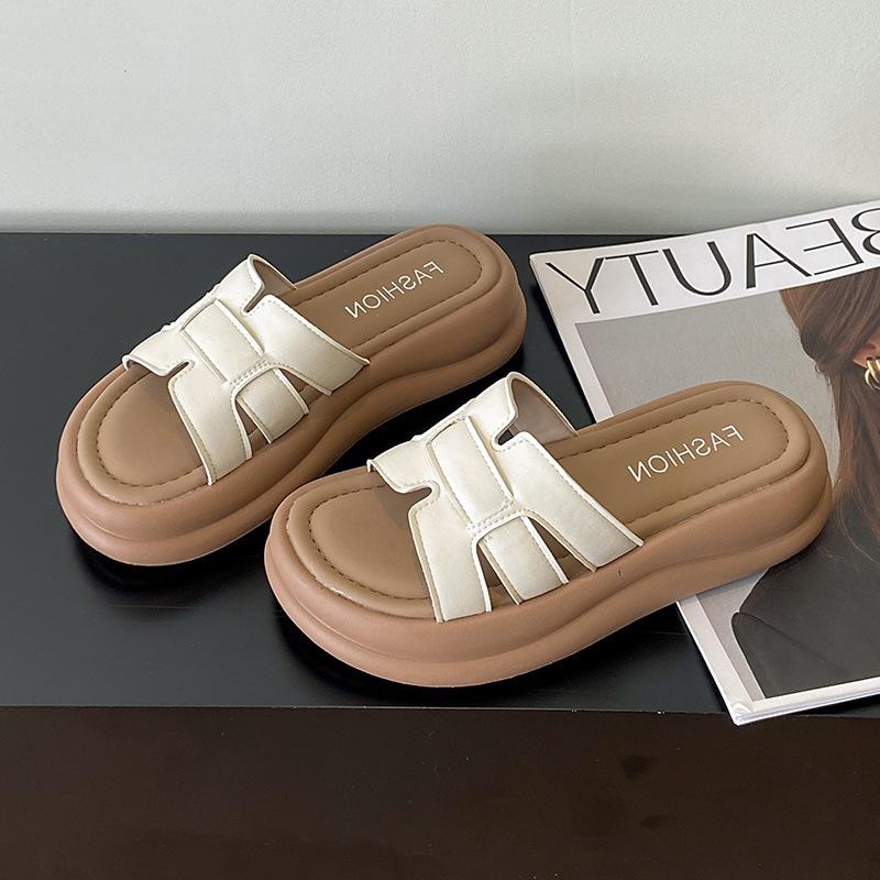 

Thick-soled cool slippers women s summer wear new fashion women s shoes beach shoes with skirts 35