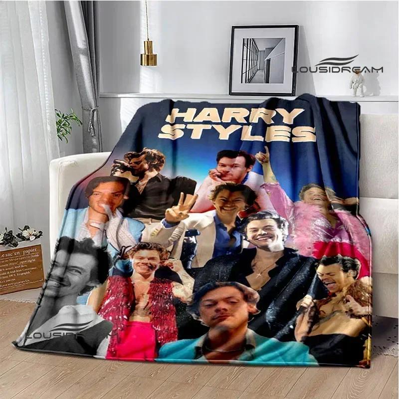 Singer H-Harry-S-Styles Print Blanket Picnic Blankets Flange Warm Blanket Soft and Comfortable Blanket Bed Linings Birthday Gift