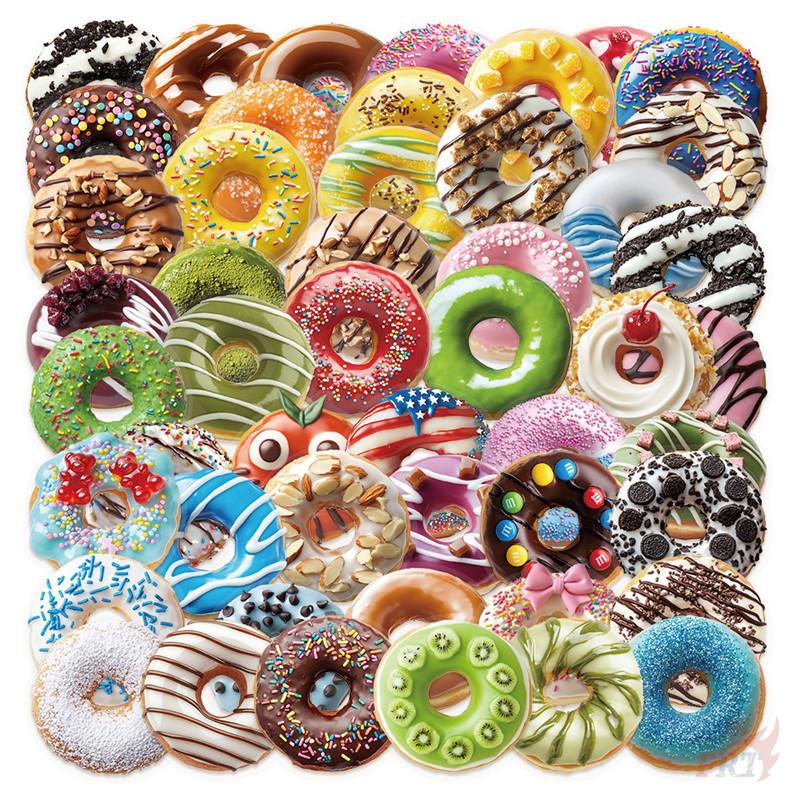 50Pcs/Set Sweet Doughnuts Series 01 PET Stickers Waterproof DIY Fashion Doodle Decals Stickers