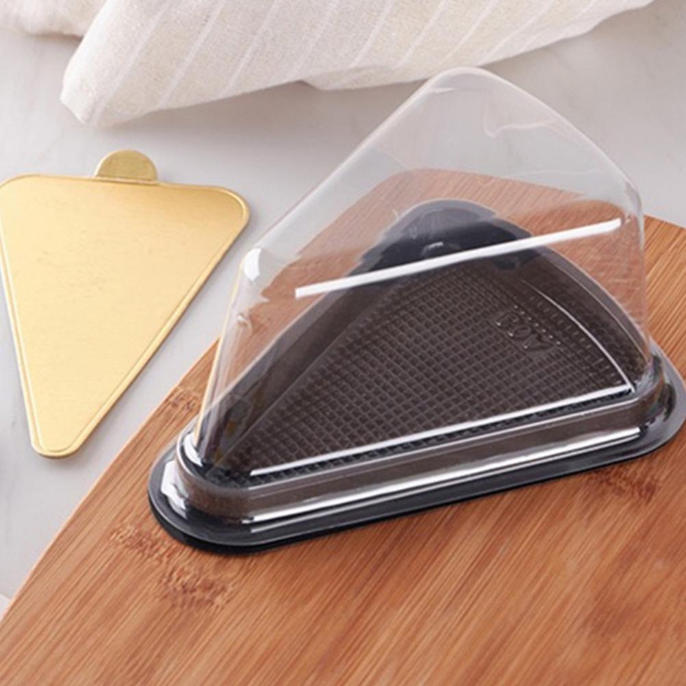 40 Pcs Cake Stand with Lid Packing Box Triangular Cupcake Containers Holder Packaging Boxes Cover