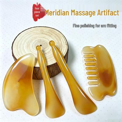 Gua Sha Stick: Facial, Eye, Neck Meridian Massage Tool & Scraper Comb