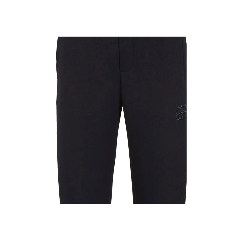 Emporio Armani FW23 Solid Color Logo Embroidered Cuffed Knit Sweatpants Men Bottoms Navy-Blue 8N1PT01JHSZ0920