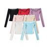 Spicy Lace Off-Shoulder Crop Top: Women's One-Shoulder Long-Sleeve, Waist-Cinching, Sexy Style.