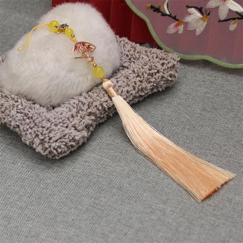 Ice Floss Fan Hanging Tassel Antique Hanfu Decoration Tassel Cheongsam Pressed Placket Ethnic Style Home Decoration