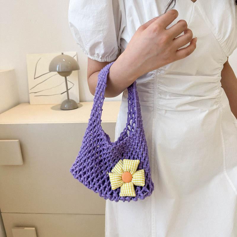 Trendy Small Square Handbag With Vintage Woven Texture Ideal For Daily Use